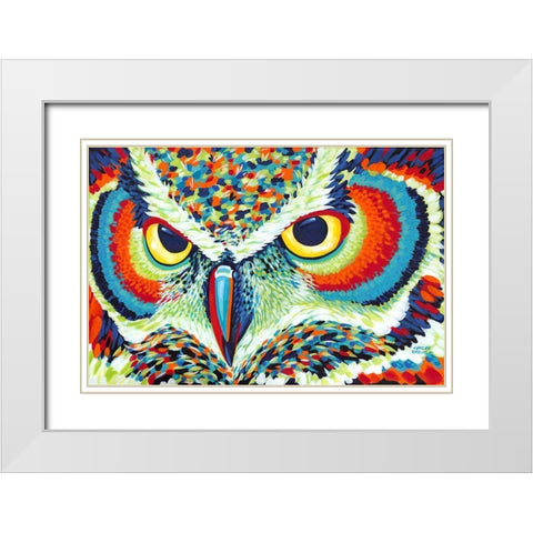 Bright Eyes White Modern Wood Framed Art Print with Double Matting by Vitaletti, Carolee