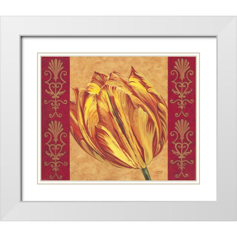 Tulip Power I White Modern Wood Framed Art Print with Double Matting by Vitaletti, Carolee