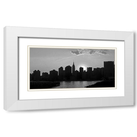 Panorama of NYC I White Modern Wood Framed Art Print with Double Matting by Pica, Jeff