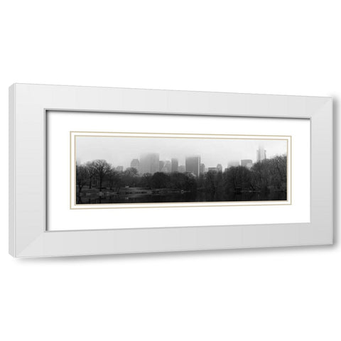 Panorama of NYC III White Modern Wood Framed Art Print with Double Matting by Pica, Jeff