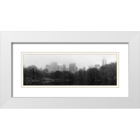 Panorama of NYC III White Modern Wood Framed Art Print with Double Matting by Pica, Jeff
