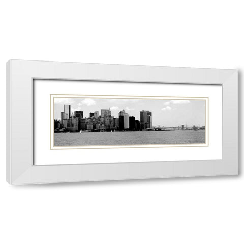 Panorama of NYC IV White Modern Wood Framed Art Print with Double Matting by Pica, Jeff