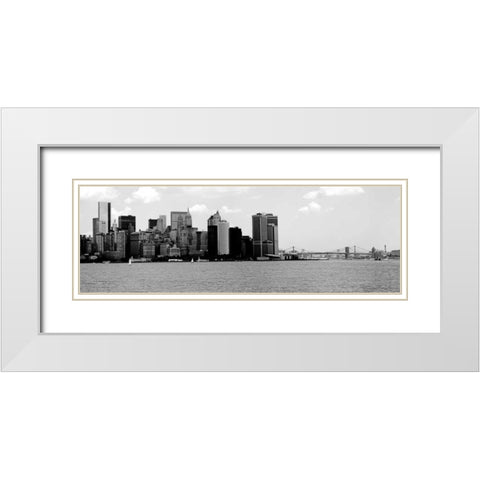 Panorama of NYC IV White Modern Wood Framed Art Print with Double Matting by Pica, Jeff