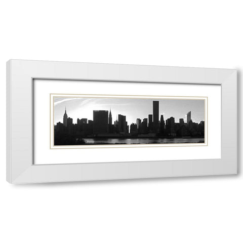 Panorama of NYC VI White Modern Wood Framed Art Print with Double Matting by Pica, Jeff