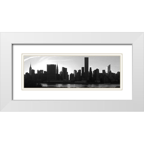 Panorama of NYC VI White Modern Wood Framed Art Print with Double Matting by Pica, Jeff