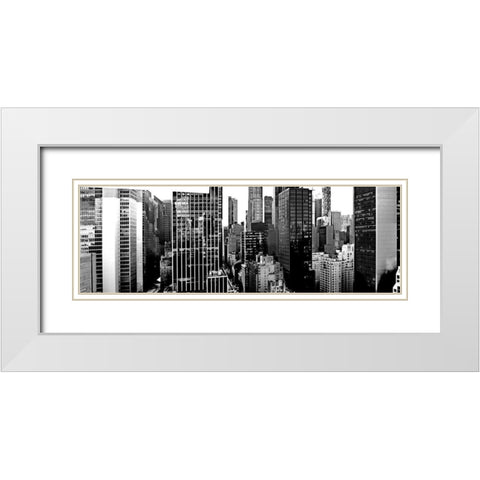 Panorama of NYC VII White Modern Wood Framed Art Print with Double Matting by Pica, Jeff