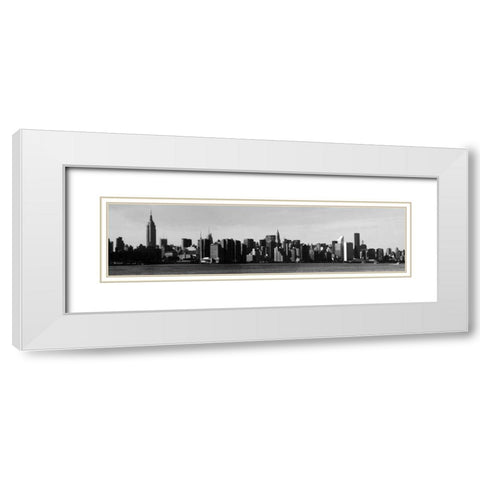 Panorama of NYC VIII White Modern Wood Framed Art Print with Double Matting by Pica, Jeff