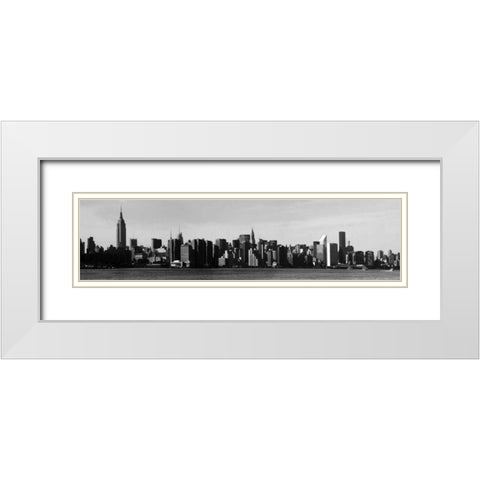 Panorama of NYC VIII White Modern Wood Framed Art Print with Double Matting by Pica, Jeff