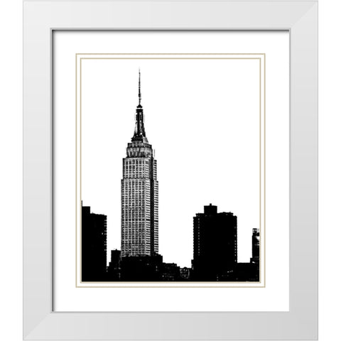 NYC Skyline I White Modern Wood Framed Art Print with Double Matting by Pica, Jeff