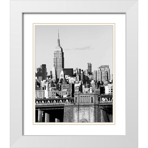 NYC Skyline II White Modern Wood Framed Art Print with Double Matting by Pica, Jeff