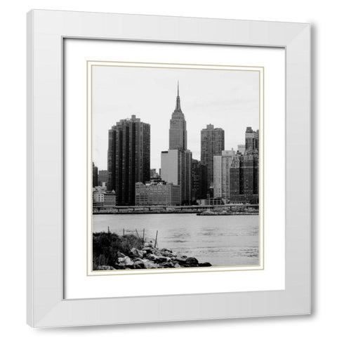NYC Skyline III White Modern Wood Framed Art Print with Double Matting by Pica, Jeff