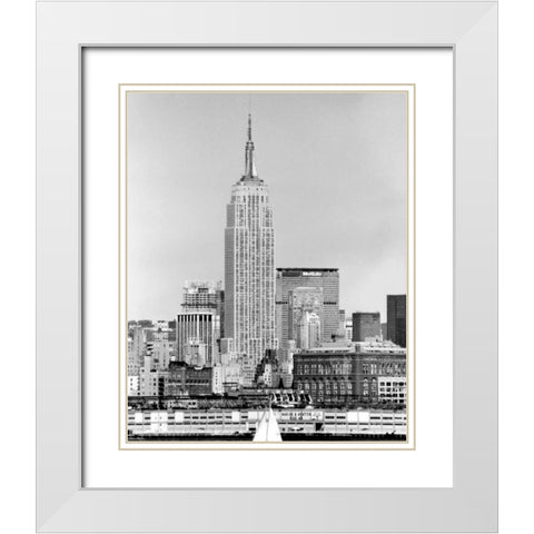 NYC Skyline IV White Modern Wood Framed Art Print with Double Matting by Pica, Jeff