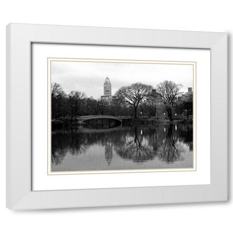 NYC Skyline V White Modern Wood Framed Art Print with Double Matting by Pica, Jeff