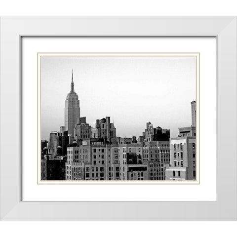 NYC Skyline VI White Modern Wood Framed Art Print with Double Matting by Pica, Jeff