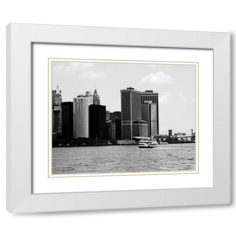 NYC Skyline VII White Modern Wood Framed Art Print with Double Matting by Pica, Jeff