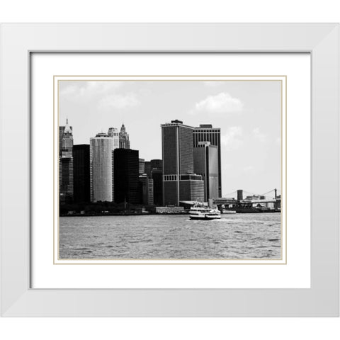 NYC Skyline VII White Modern Wood Framed Art Print with Double Matting by Pica, Jeff
