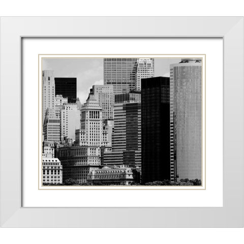 NYC Skyline VIII White Modern Wood Framed Art Print with Double Matting by Pica, Jeff