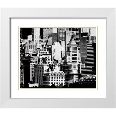 NYC Skyline IX White Modern Wood Framed Art Print with Double Matting by Pica, Jeff