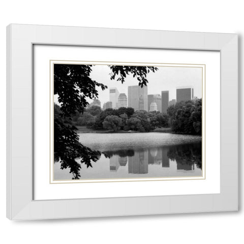 NYC Skyline X White Modern Wood Framed Art Print with Double Matting by Pica, Jeff