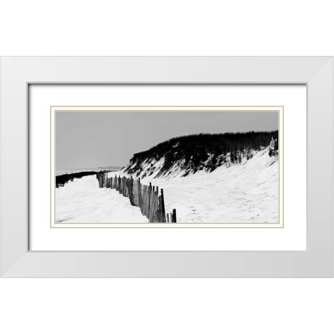 Shore Panorama I White Modern Wood Framed Art Print with Double Matting by Pica, Jeff