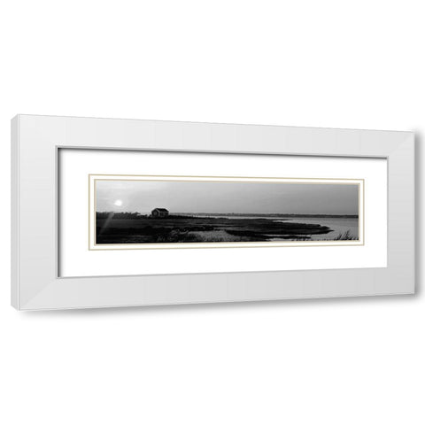 Shore Panorama VI White Modern Wood Framed Art Print with Double Matting by Pica, Jeff
