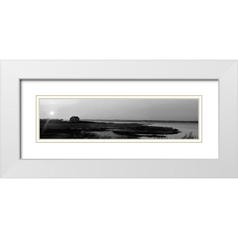Shore Panorama VI White Modern Wood Framed Art Print with Double Matting by Pica, Jeff