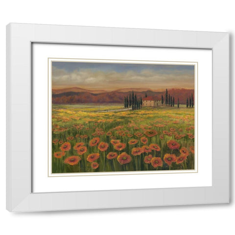 Poppy Path to Home I White Modern Wood Framed Art Print with Double Matting by Joy, Julie