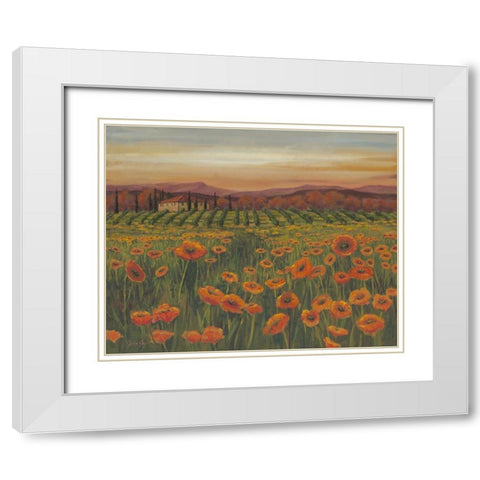 Poppy Path to Home II White Modern Wood Framed Art Print with Double Matting by Joy, Julie