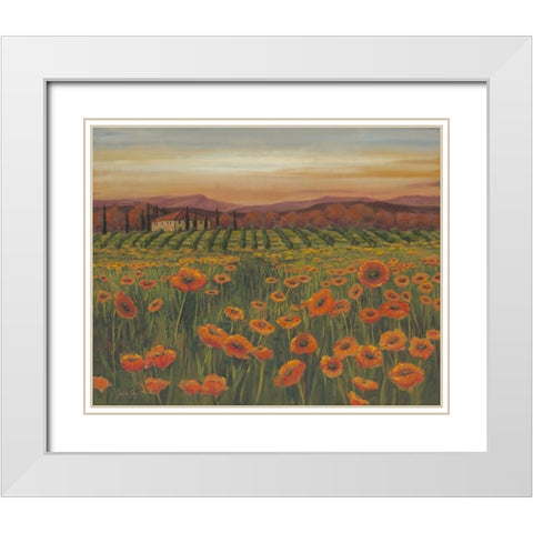 Poppy Path to Home II White Modern Wood Framed Art Print with Double Matting by Joy, Julie