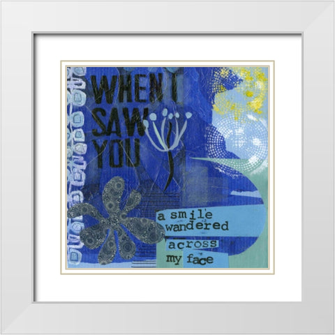 Smile I White Modern Wood Framed Art Print with Double Matting by Velasquez, Deborah