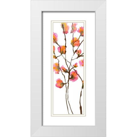 Inky Blossoms I White Modern Wood Framed Art Print with Double Matting by Velasquez, Deborah
