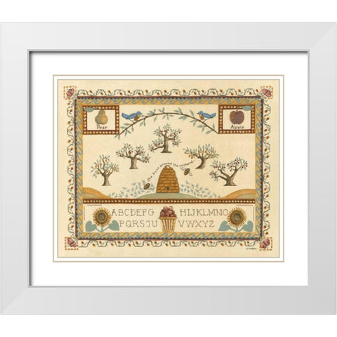 Garden Sampler II White Modern Wood Framed Art Print with Double Matting by Wendy Russell