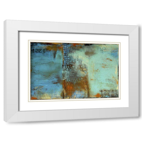 Deja Blue White Modern Wood Framed Art Print with Double Matting by Ashley, Erin
