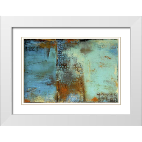 Deja Blue White Modern Wood Framed Art Print with Double Matting by Ashley, Erin