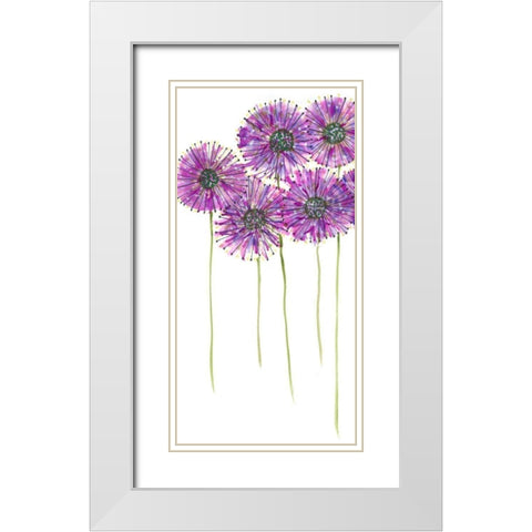 Pinwheels I White Modern Wood Framed Art Print with Double Matting by Velasquez, Deborah