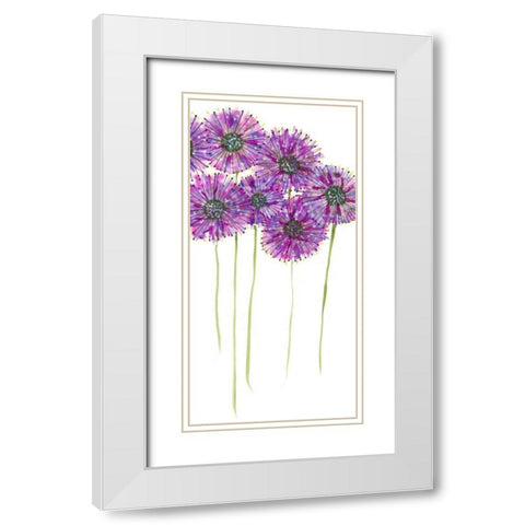 Pinwheels II White Modern Wood Framed Art Print with Double Matting by Velasquez, Deborah