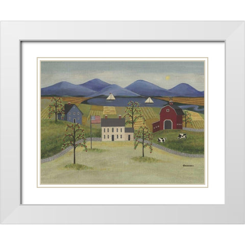 America the Beautiful White Modern Wood Framed Art Print with Double Matting by Russell, Wendy