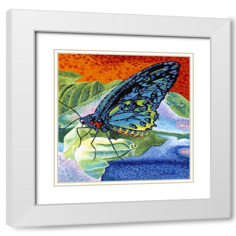 Poised Butterfly II White Modern Wood Framed Art Print with Double Matting by Vitaletti, Carolee