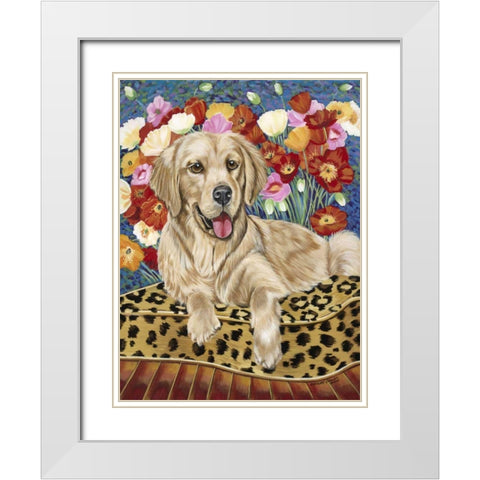 Golden Boy Retriever White Modern Wood Framed Art Print with Double Matting by Vitaletti, Carolee