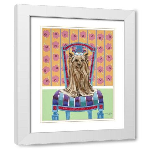 Crown Princess Yorkie White Modern Wood Framed Art Print with Double Matting by Vitaletti, Carolee