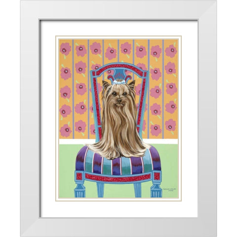 Crown Princess Yorkie White Modern Wood Framed Art Print with Double Matting by Vitaletti, Carolee