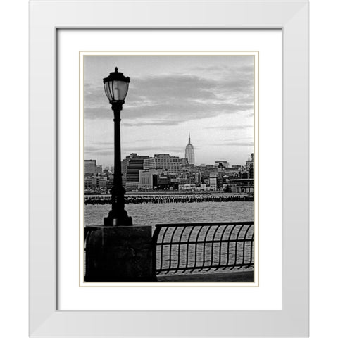 Battery Park City II White Modern Wood Framed Art Print with Double Matting by Pica, Jeff