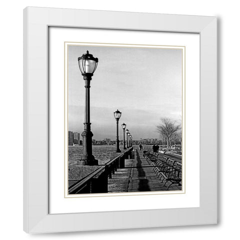 Battery Park City III White Modern Wood Framed Art Print with Double Matting by Pica, Jeff