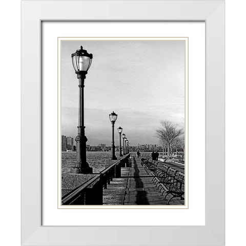 Battery Park City III White Modern Wood Framed Art Print with Double Matting by Pica, Jeff
