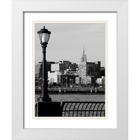 Battery Park City IV White Modern Wood Framed Art Print with Double Matting by Pica, Jeff