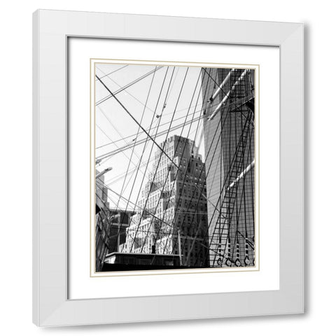 South Street Seaport I White Modern Wood Framed Art Print with Double Matting by Pica, Jeff