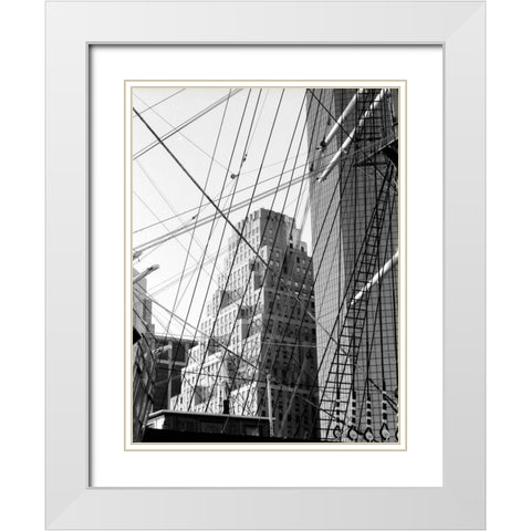 South Street Seaport I White Modern Wood Framed Art Print with Double Matting by Pica, Jeff