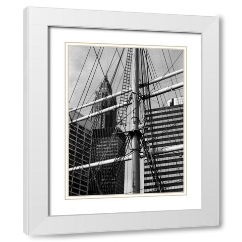 South Street Seaport II White Modern Wood Framed Art Print with Double Matting by Pica, Jeff