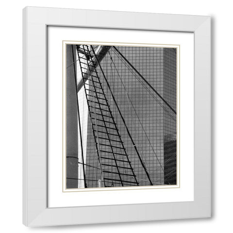 South Street Seaport III White Modern Wood Framed Art Print with Double Matting by Pica, Jeff