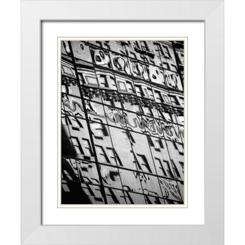 Reflections of NYC III White Modern Wood Framed Art Print with Double Matting by Pica, Jeff